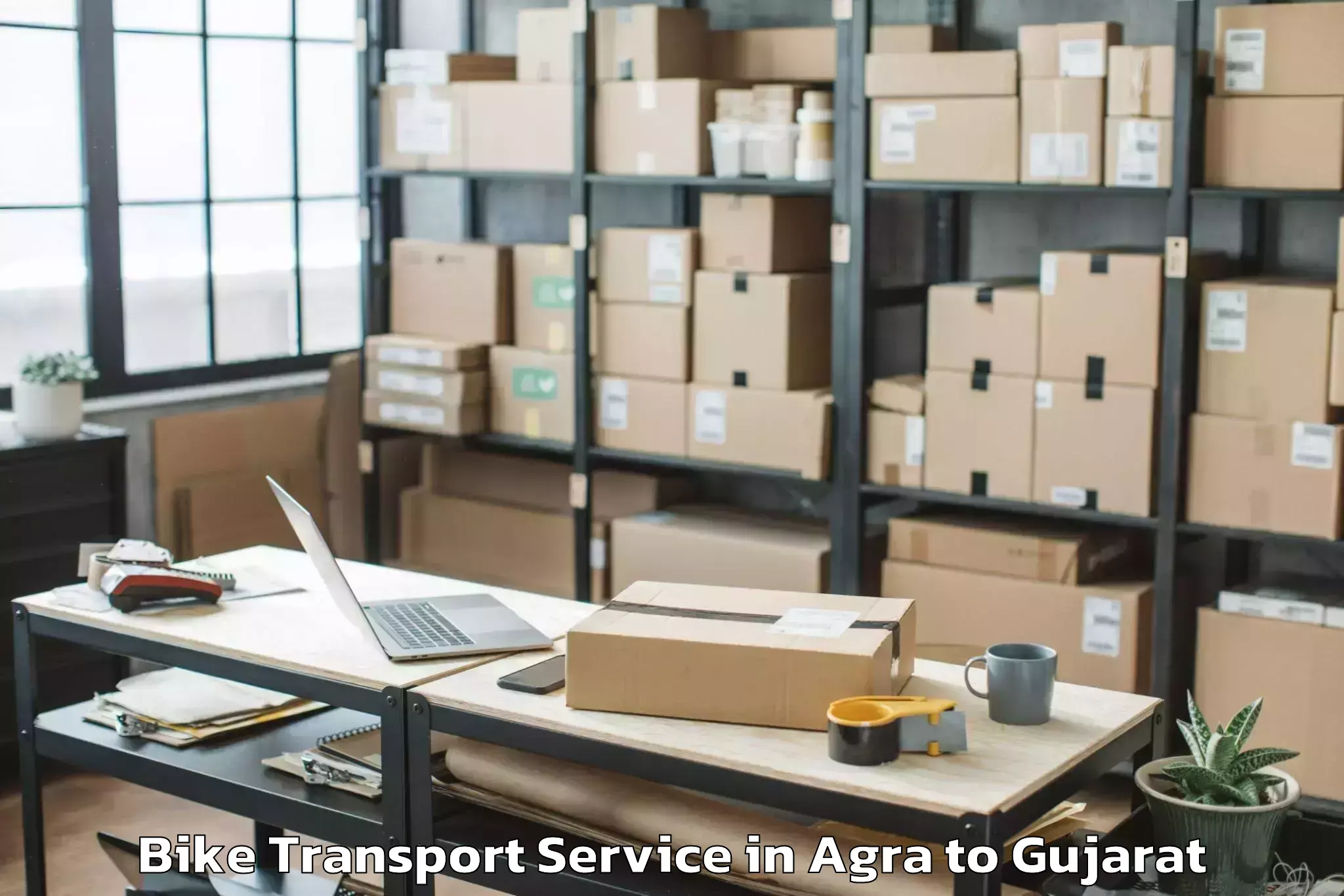 Trusted Agra to Vadpada Bike Transport